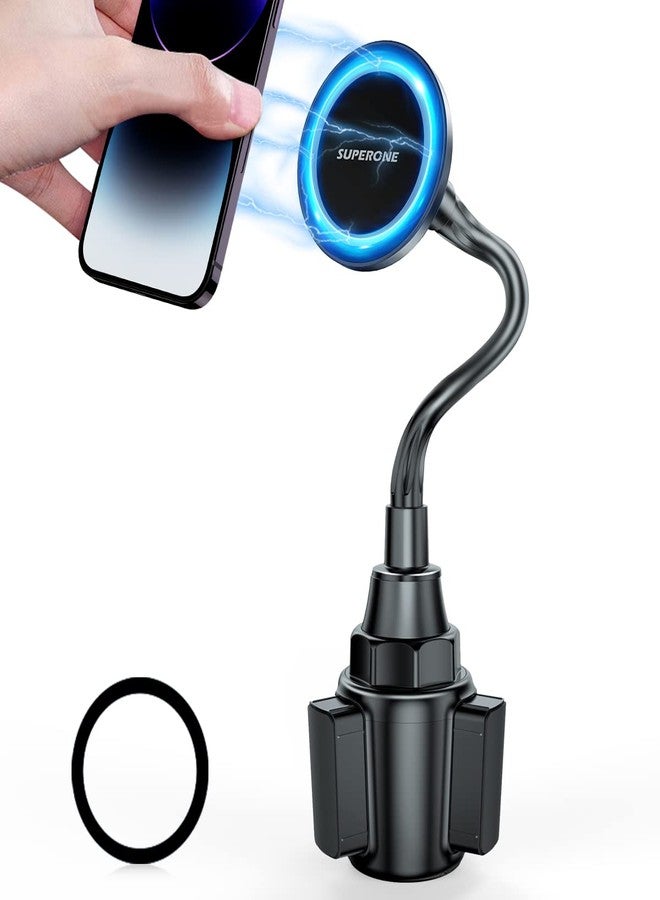 SUPERONE حامل هاتف كوب السيارة SUPERONE مع مغناطيسات مغناطيسية قوية [20 مغناطيسًا] قابل للتعديل مع رقبة مرنة، متوافق مع علبة MagSafe لهواتف iPhone 17 16 15 14 13 12 وجميع الهواتف. - Image 1