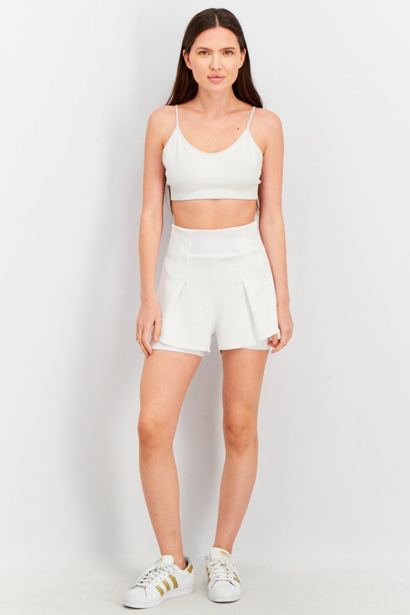 Adidas Women Sportswear Fit Training Shorts, White - Image 3