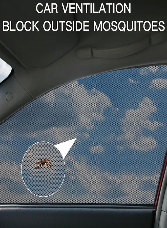 Generic 4 Packs Universal Car Window Screens, Removable Mesh Sun Shades for Side Windows, Breathable Mesh Sunshade, Car Window Screens for Camping, Fits Most Cars (Front+Rear Window)  - Image 5