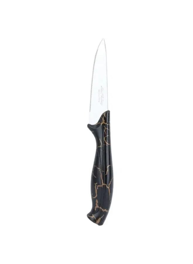 Alsaif Gallery 6 Pieces Black and Gold Marble Plastic Hand Knife Set  - Image 2