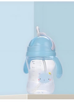 Generic Baby Sippy Cup With Handle Blue/White 260ml  - Image 2