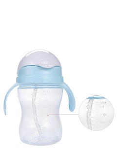 Generic Baby Sippy Cup With Handle Blue/White 260ml  - Image 5