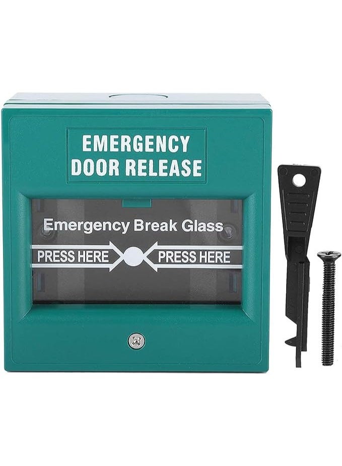 Emergency Break Glass Exit Button – green - Image 1