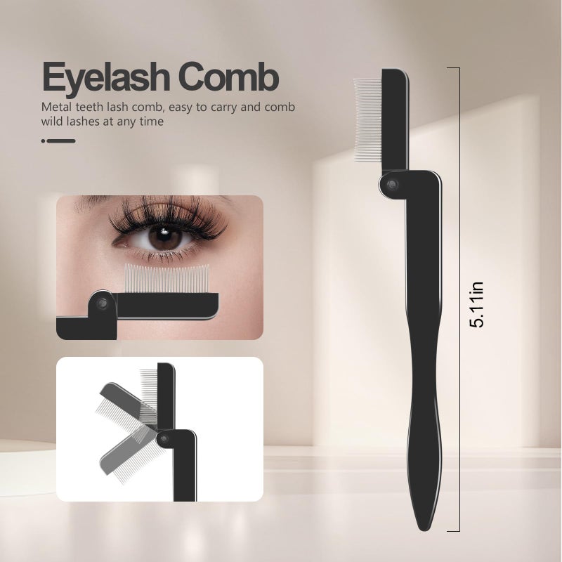 SWEET VIEW Eyelash Comb Lash Separator Tool Brow Brush & Lash Spoolie Professional Eye Makeup Tools (4 Pieces Set) - Image 4