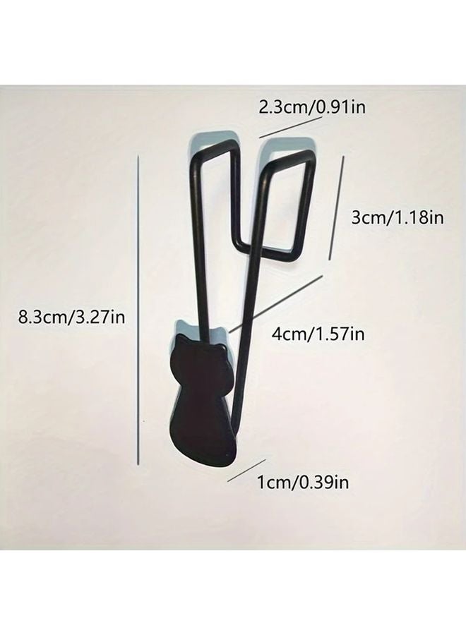 Black Cat Door Hooks 2pcs Heavy Duty Metal Door Hanger For Hats Towels Robes Space Saving Home Storage Organizer - Image 4