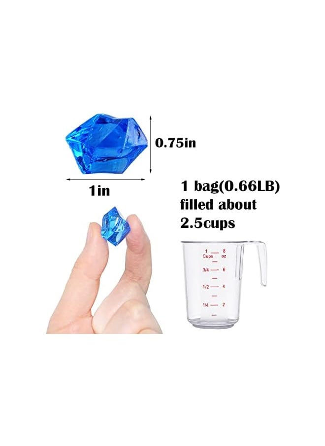 The Bros Acrylic Crushed Ice Rocks, 150 PCS Fake Crystals Plastic Ice Cubes Diamonds Gems for Vase Fillers, Home Decoration, Table Scatter, Event, Wedding, Arts & Crafts (Royal Blue)  - Image 2