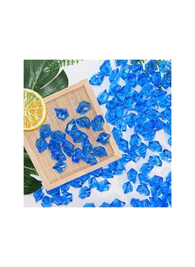 The Bros Acrylic Crushed Ice Rocks, 150 PCS Fake Crystals Plastic Ice Cubes Diamonds Gems for Vase Fillers, Home Decoration, Table Scatter, Event, Wedding, Arts & Crafts (Royal Blue)  - Image 4