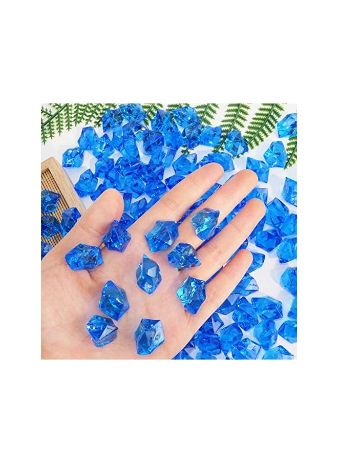 The Bros Acrylic Crushed Ice Rocks, 150 PCS Fake Crystals Plastic Ice Cubes Diamonds Gems for Vase Fillers, Home Decoration, Table Scatter, Event, Wedding, Arts & Crafts (Royal Blue)  - Image 3