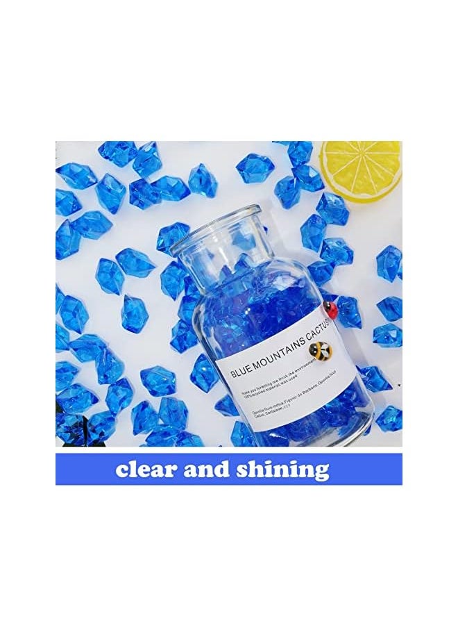 The Bros Acrylic Crushed Ice Rocks, 150 PCS Fake Crystals Plastic Ice Cubes Diamonds Gems for Vase Fillers, Home Decoration, Table Scatter, Event, Wedding, Arts & Crafts (Royal Blue)  - Image 5