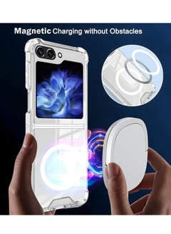 Houmt Samsung Galaxy Z Flip 5 Case Cover Magnetic Cover Support Wireless Charging Hard PC Shockproof Protection Anti Scratch Phone Case for Galaxy Z Flip 5  - Image 4