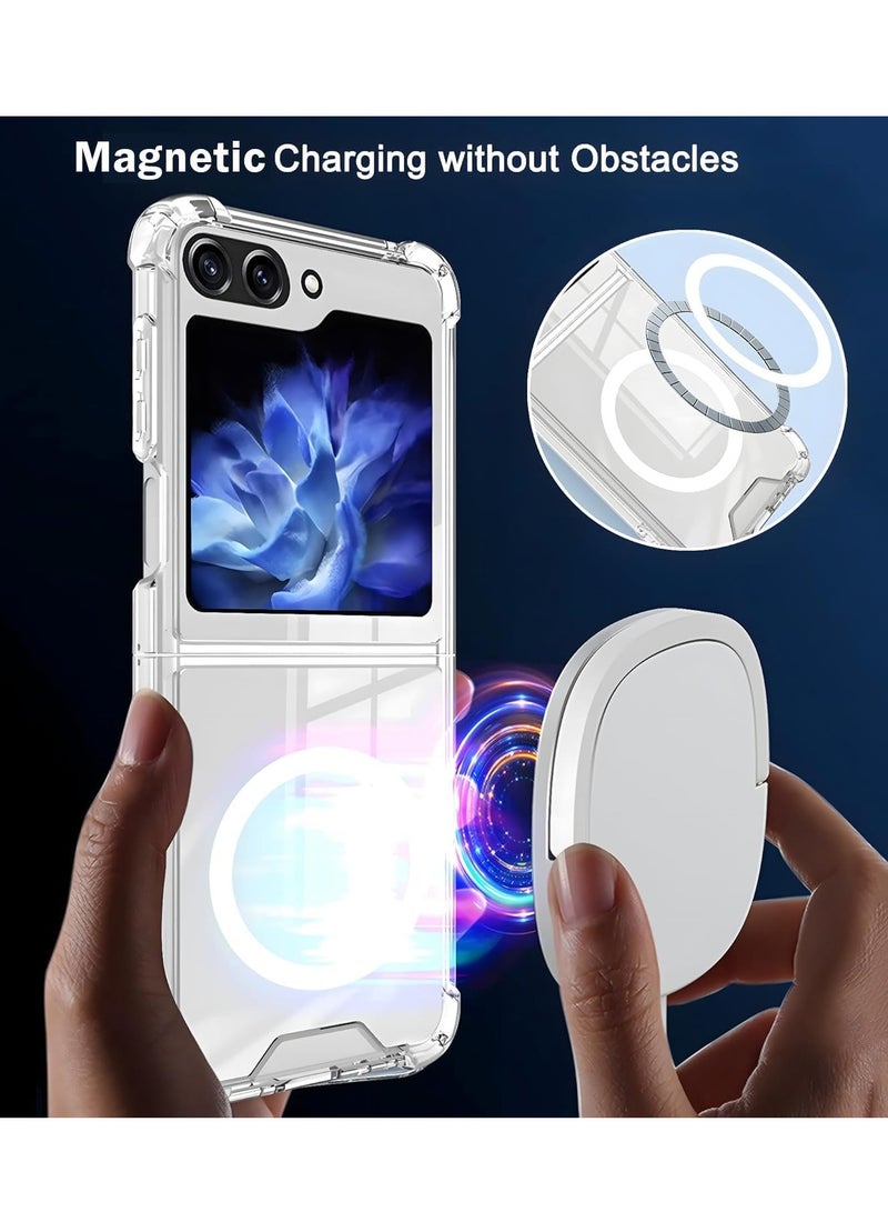 Houmt Samsung Galaxy Z Flip 5 Case Cover Magnetic Cover Support Wireless Charging Hard PC Shockproof Protection Anti Scratch Phone Case for Galaxy Z Flip 5 - Image 4
