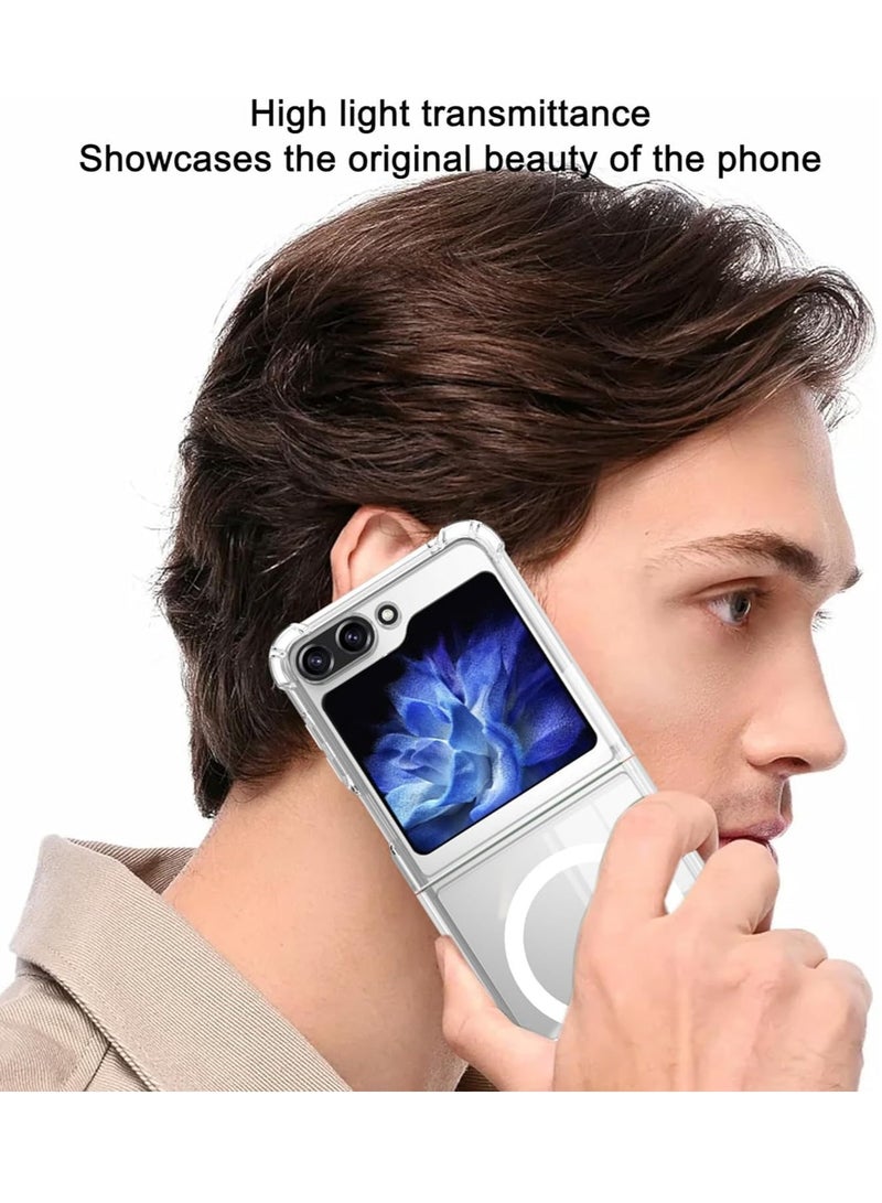 Houmt Samsung Galaxy Z Flip 5 Case Cover Magnetic Cover Support Wireless Charging Hard PC Shockproof Protection Anti Scratch Phone Case for Galaxy Z Flip 5 - Image 5