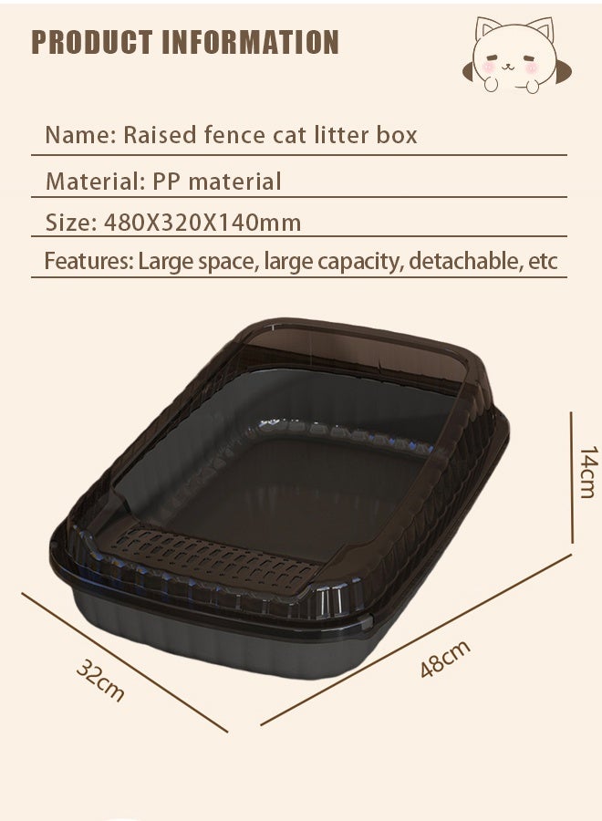 Extra large cat litter box，Semi-Enclosed Sifting Litter Box Cat Litter Box，Large cats, small cats, universal litter boxes, pet supplies，A litter box that can hold 12L of cat litter,Equipped with a cat litter scoop and a cat shaped hollow pedal to prevent sand from coming out of the basin - Image 2