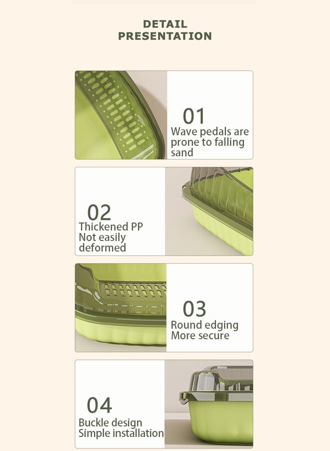 Extra large cat litter box，Semi-Enclosed Sifting Litter Box Cat Litter Box，Large cats, small cats, universal litter boxes, pet supplies，A litter box that can hold 12L of cat litter,Equipped with a cat litter scoop and a cat shaped hollow pedal to prevent sand from coming out of the basin - Image 3