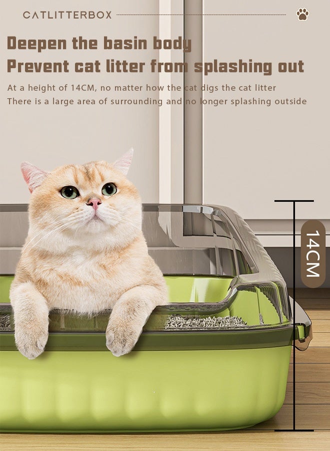 Extra large cat litter box，Semi-Enclosed Sifting Litter Box Cat Litter Box，Large cats, small cats, universal litter boxes, pet supplies，A litter box that can hold 12L of cat litter,Equipped with a cat litter scoop and a cat shaped hollow pedal to prevent sand from coming out of the basin - Image 5