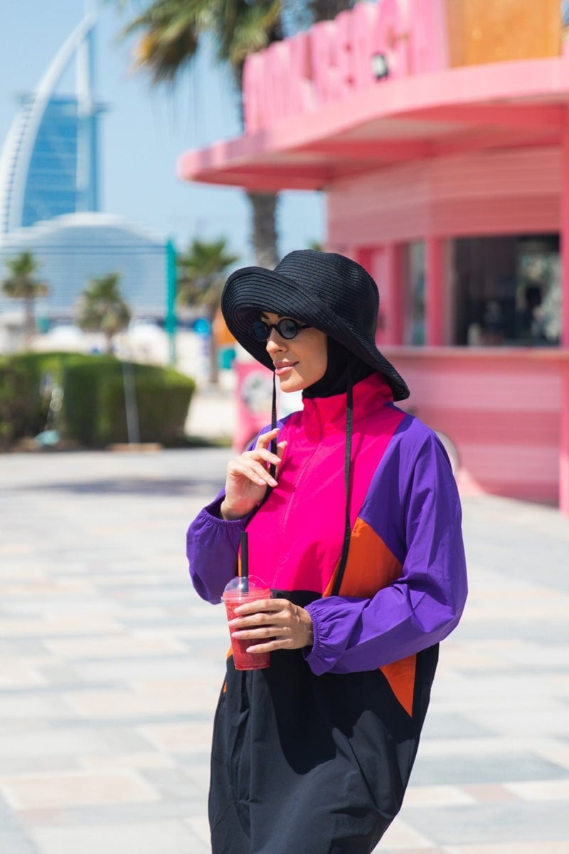 Marina Parachute Black Fully Covered Hijab Swimsuit M2312  - Image 4