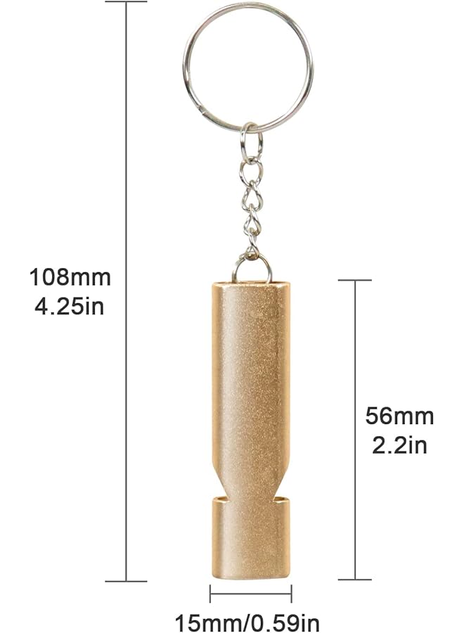 KASTWAVE Emergency Whistle Metal Survival Whistle Double Tubes Safety Whistles for Boating Outdoor Camping Hiking Hunting Sports Dog Training (4 PCS silver and gold) - Image 2