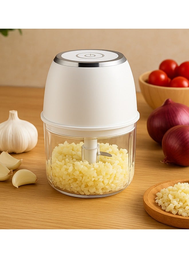 350ml Food Processor Rechargeable Onion Chopper Garlic Grinder Portable Electric Kibbeh Machine Easy To Clean Storage Bowl For Home Kitchen Restaurant  - Image 1