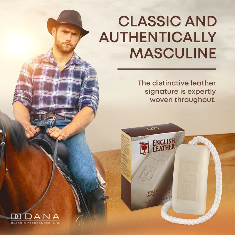 Dana English Leather Fragrance Soap On A Rope for Men - Image 4