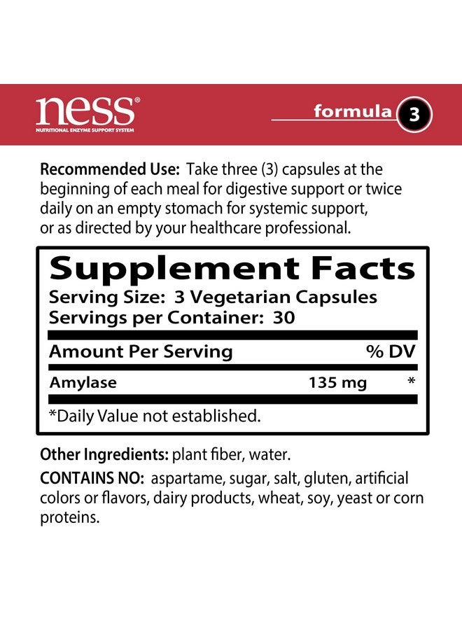 Ness Enzymes- Amylase #3 90 vegcaps - Image 2