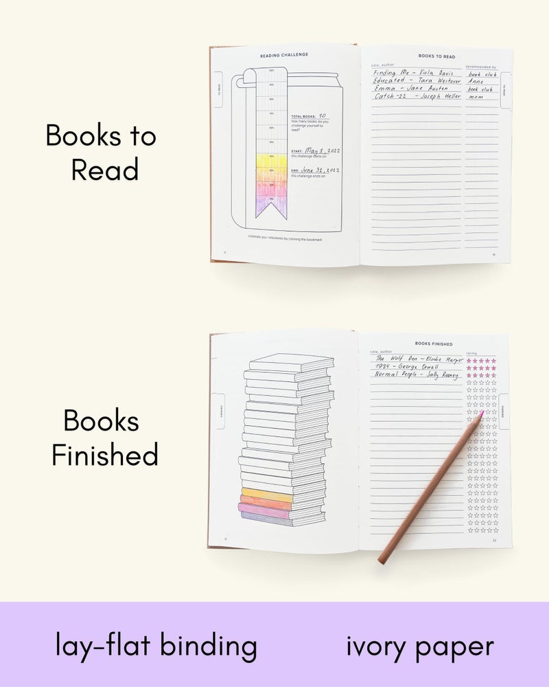 Kunitsa Co. Reading Journal - 52 reviews. Review and Track Your Reading. Book Journal for Book Lovers & Readers. Burgundy - Image 5