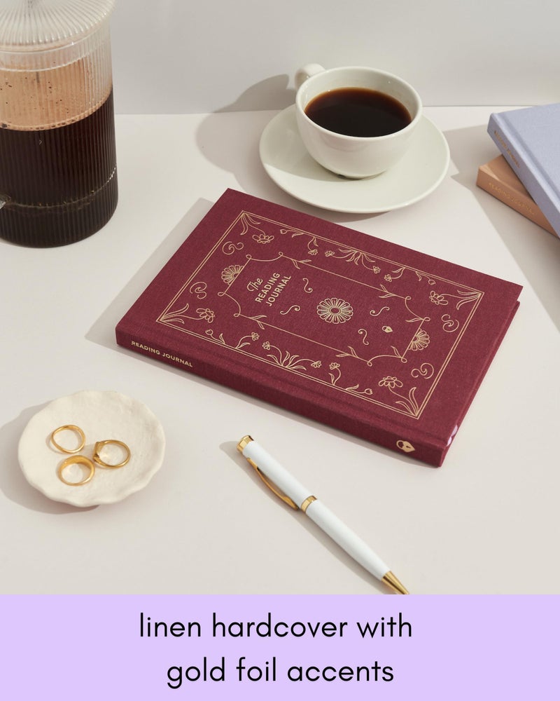 Kunitsa Co. Reading Journal - 52 reviews. Review and Track Your Reading. Book Journal for Book Lovers & Readers. Burgundy - Image 2