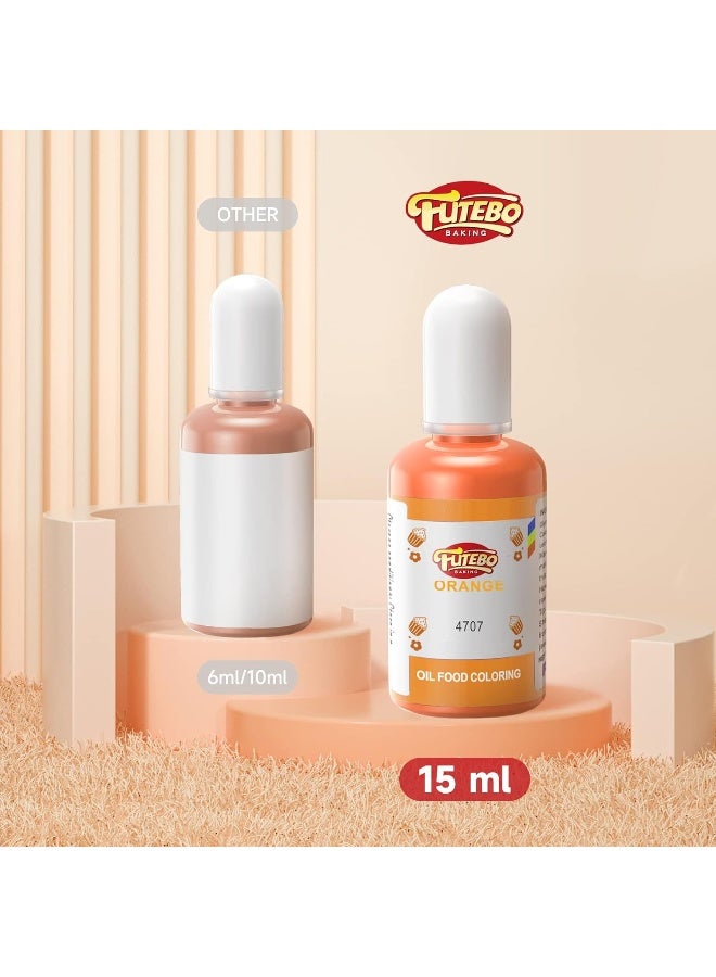 FUTEBO Oil Based Food Coloring, 15ml Large Capacity Food Coloring for Icing, Dye Color for Chocolate Candy Cake, Edible Oil Food Grade Dye for Baking, Fondant & Forsting - Image 2