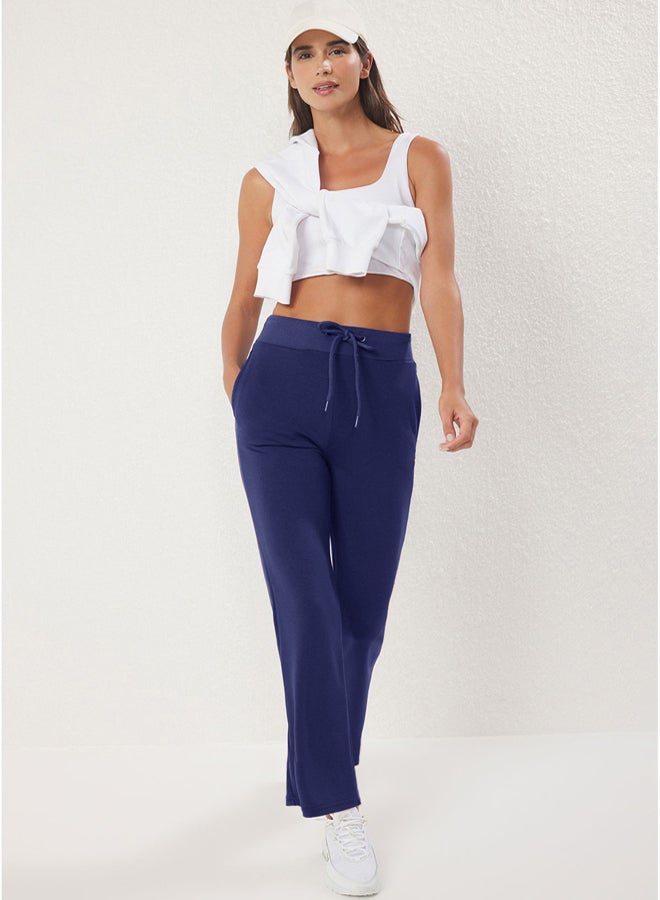 trendyol Navy Blue Diver/Scuba Fabric Pocket and Tied Sports Knitted Sweatpants - Image 3