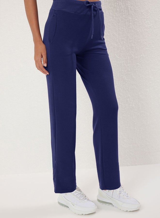 trendyol Navy Blue Diver/Scuba Fabric Pocket and Tied Sports Knitted Sweatpants - Image 2