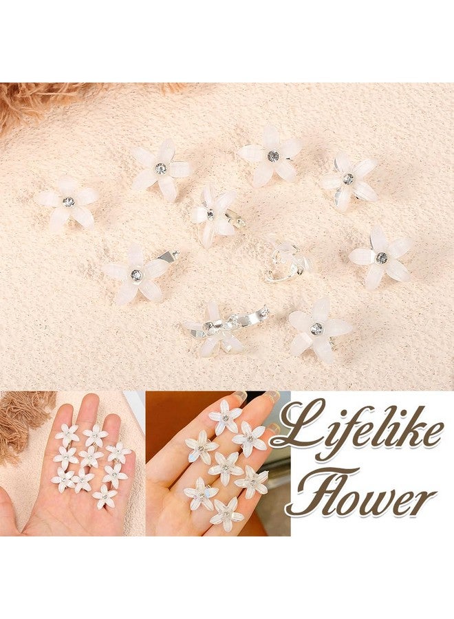 MAYCREATE¬Æ 20Pcs Small Hair Clips for Girls, Wedding Hair Clips for Hair Styling, Flower Hair Clip Barrette, Rhinestone Flower Clips for Women Hair, Princess Bride Hair Braid Charms Bun Accessories - Image 5
