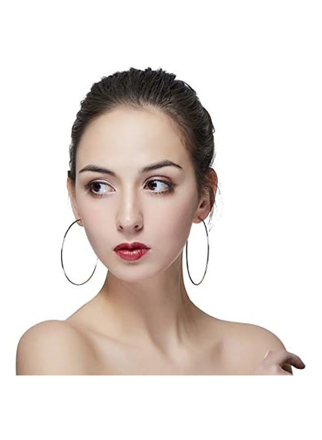Hypoallergenic Extra Large Thin Basketball Hoop Earrings  and Men  - Image 2