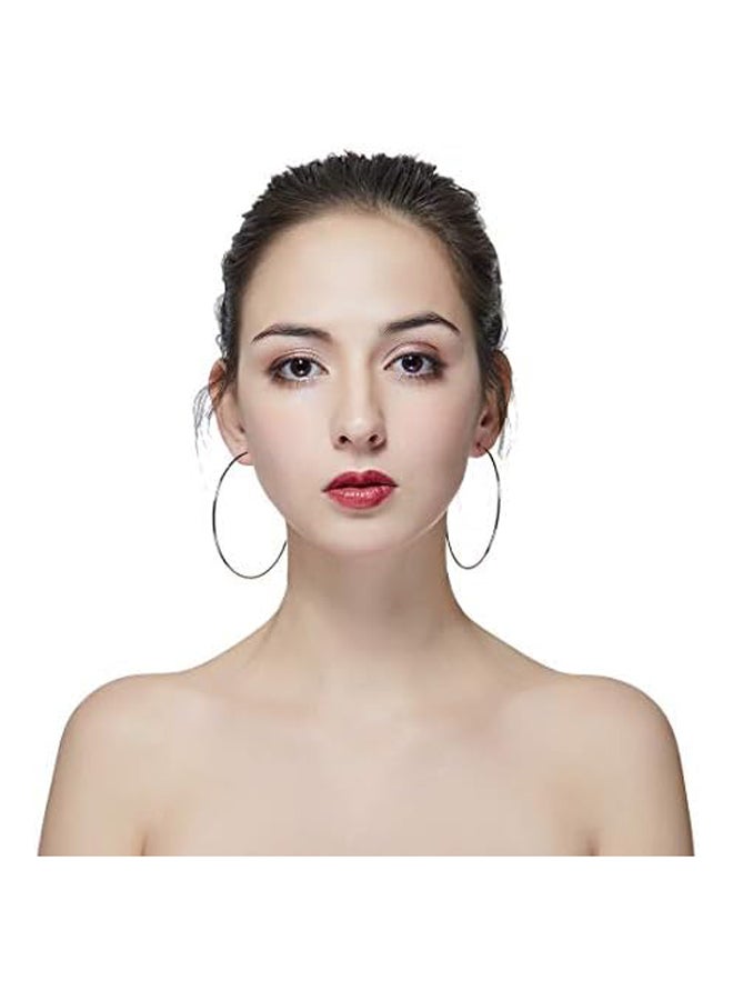 Hypoallergenic Extra Large Thin Basketball Hoop Earrings  and Men  - Image 4