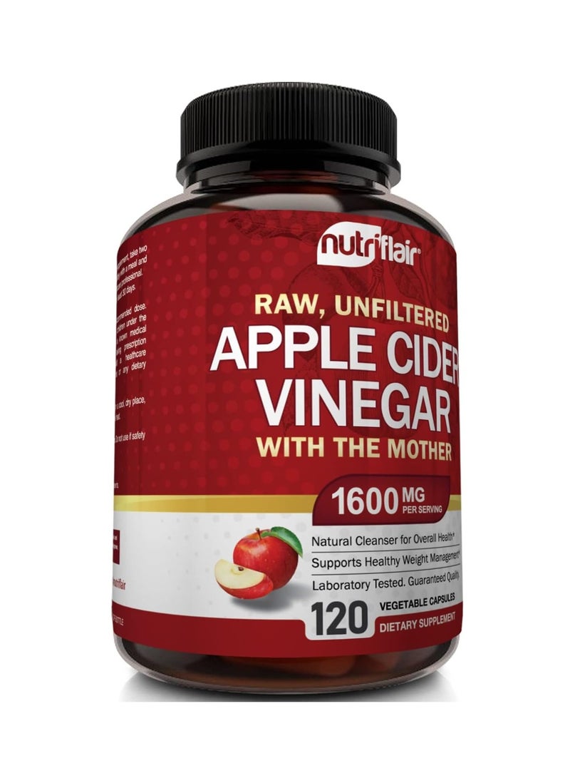 NutriFlair Apple Cider Vinegar Capsules With Mother - 120 Vegan Acv Pills - Best Supplement For Healthy Weight Loss, Diet, Keto, Digestion, Detox, Immune - Powerful Cleanser And Appetite Suppressant Non-Gmo  - Image 4