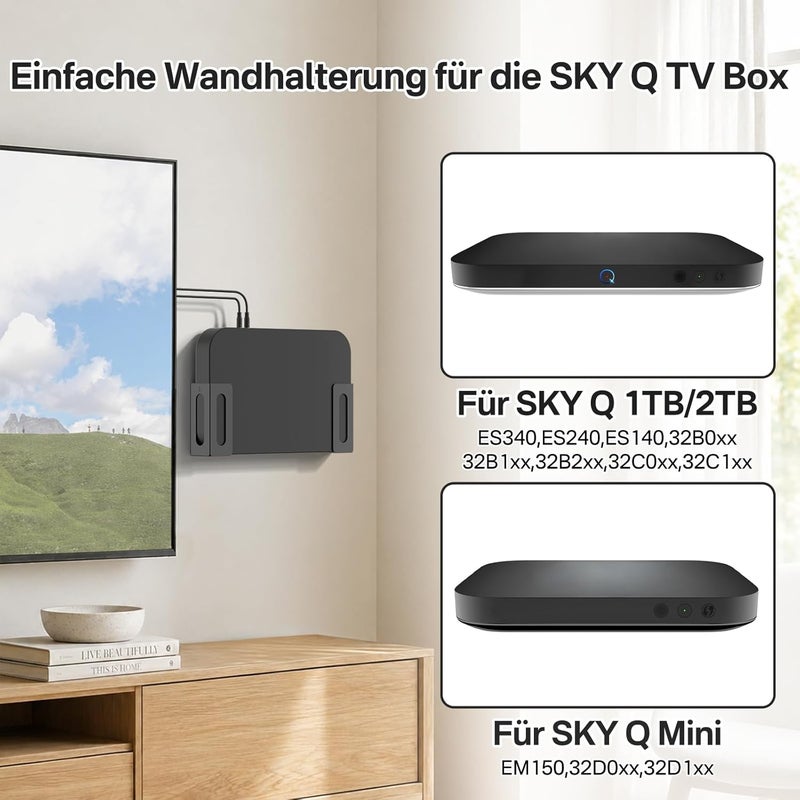 Dinghosen Wall Mount Holder Compatible with Sky Q mini Box, Steel Wall Mount Bracket with Screw, Anchor, Durable, Two Ways to Install and No Signal Blocking - Image 2