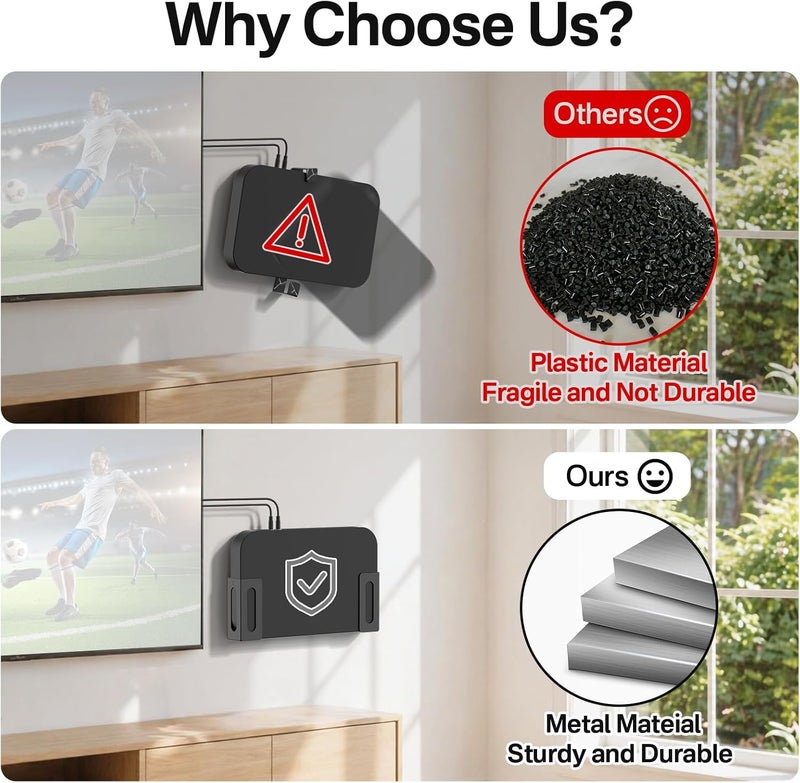 Dinghosen Wall Mount Holder Compatible with Sky Q mini Box, Steel Wall Mount Bracket with Screw, Anchor, Durable, Two Ways to Install and No Signal Blocking - Image 4