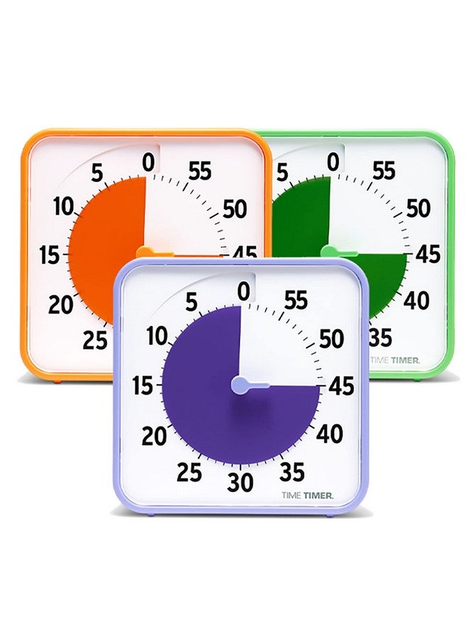 Time Timer 8 Inch Learning Center Classroom Set - 60 Minute Visual Timer for Kids with Dry Erase Activity Cards for Kids Classroom, Learning Centers and Teachers Desk Clock, Secondary (3-Pack) - Image 1