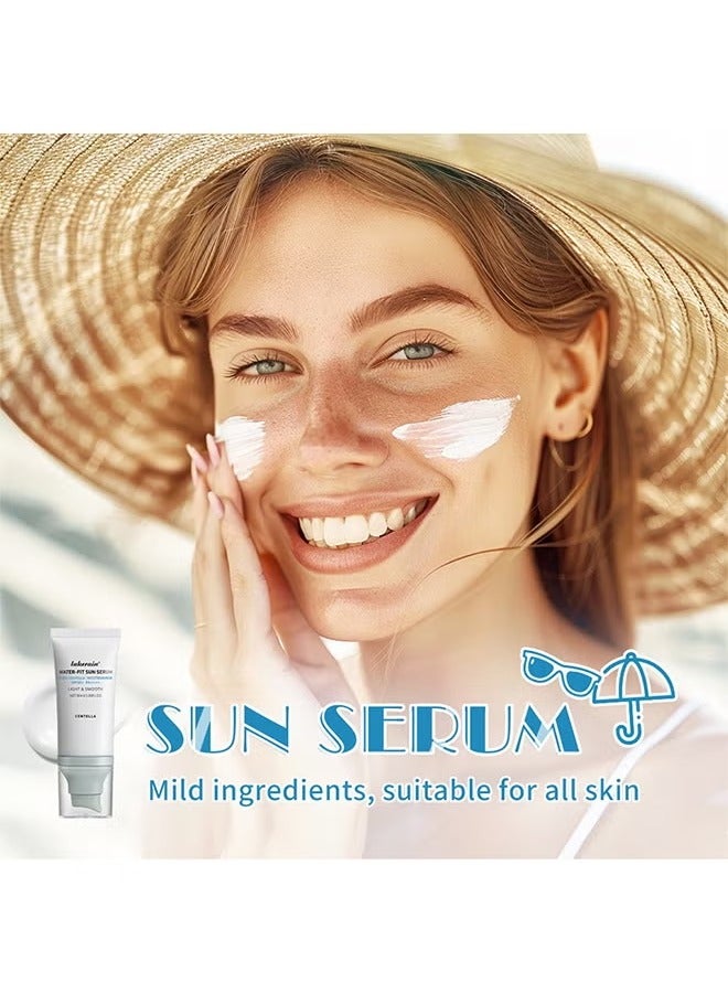 lakerain Water-fit Sun Serum, Niacinamide Moisturizing Face Sunscreen Protection Essence SPF 50+ PA++++, UV Defense, Light & Smooth, for All Skin Type 50ml - Image 2