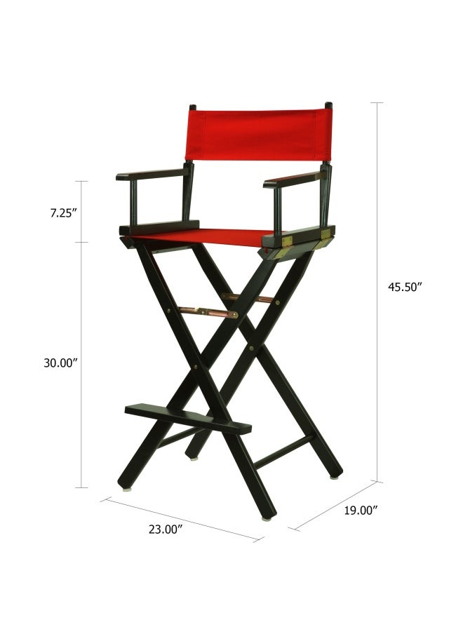 Casual Home - 30 Director S Chair Black Frame-With Red Canvas Bar Height - Image 1