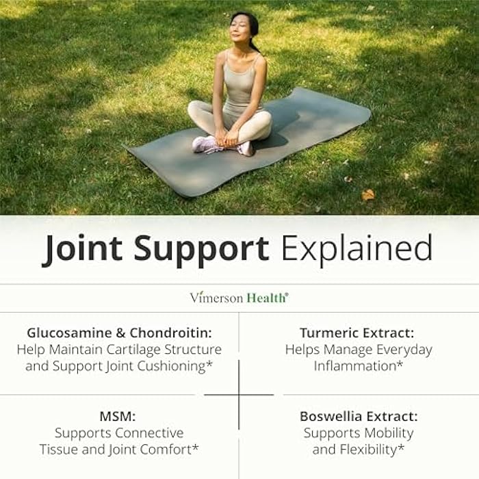 Vimerson Health Glucosamine Chondroitin MSM – Joint Support Supplement for Women and Men with Glucosamine Sulfate 1500 mg, Chondroitin and MSM – for Cartilage, Joint Health and Flexibility – 90 Capsules - Image 4