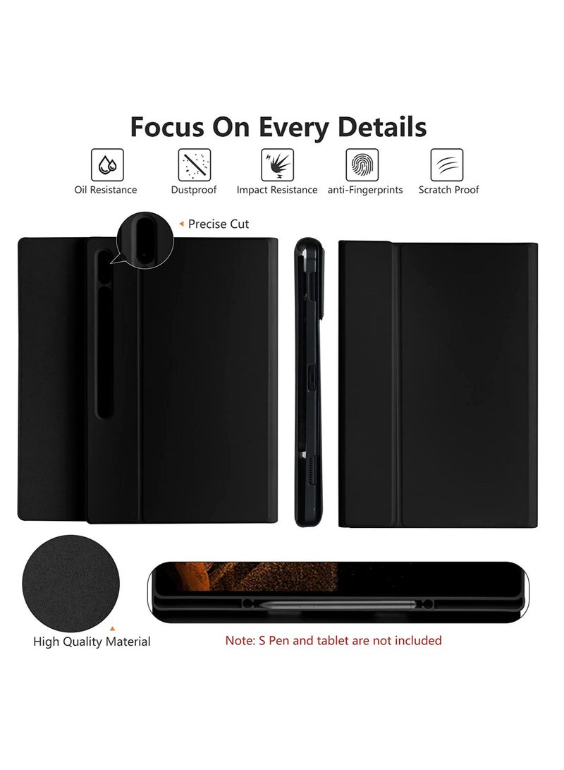 Keyboard Case for Samsung Galaxy Tab S8 Ultra 14.6 inch 2022, Magnetically Detachable Bluetooth Keyboard, Slim Lightweight Stand Cover with S Pen Holder, Auto Sleep/Wake, SM-X900/X906 - Image 2