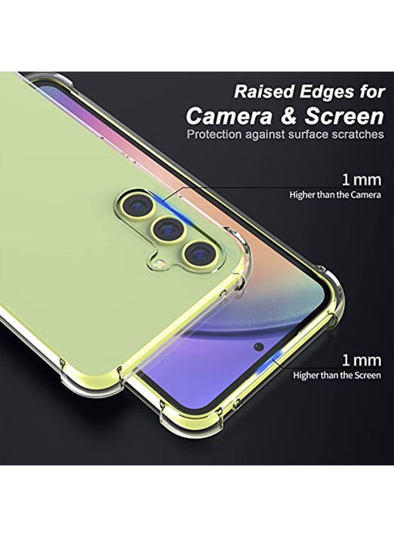 Galaxy A54 5G Case Cover (2023) Clear Transparent with Reinforced Corner Bumper Slim Fit Anti-Scratch Shockproof Flexible TPU Phone Protector for Galaxy A54 5G