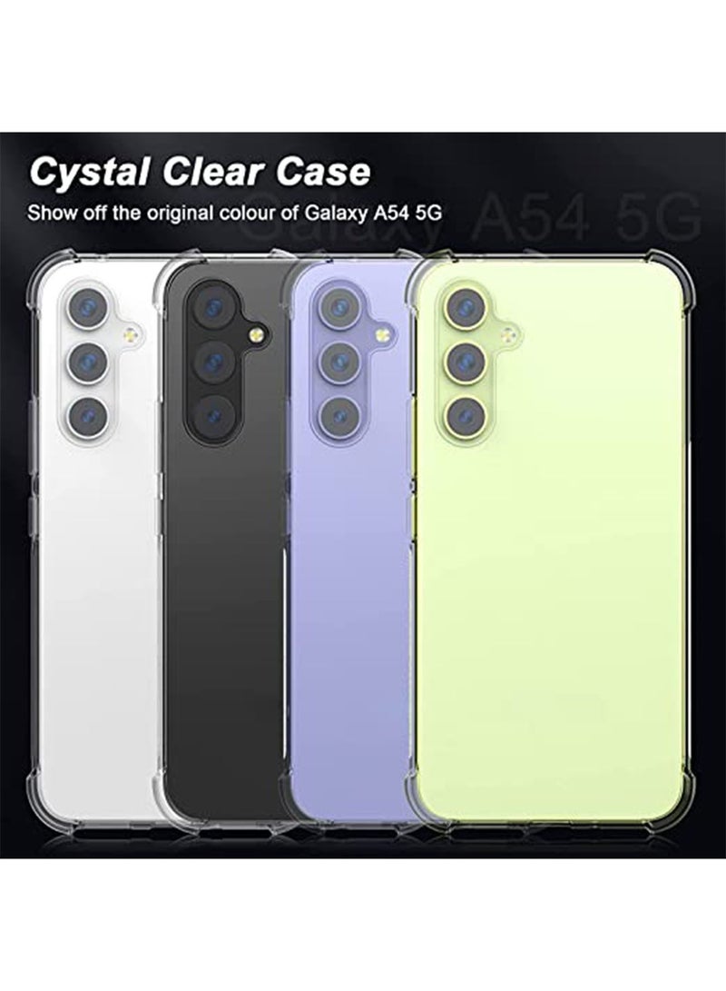 Galaxy A54 5G Case Cover (2023) Clear Transparent with Reinforced Corner Bumper Slim Fit Anti-Scratch Shockproof Flexible TPU Phone Protector for Galaxy A54 5G