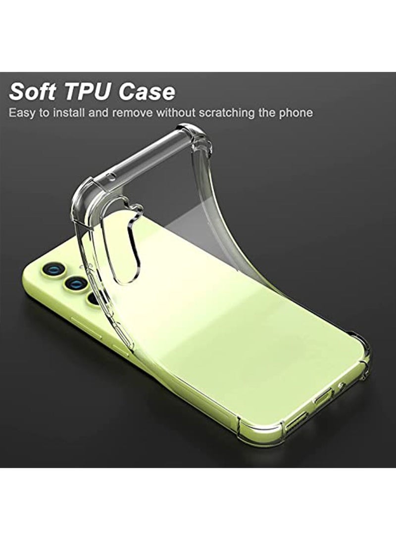 Galaxy A54 5G Case Cover (2023) Clear Transparent with Reinforced Corner Bumper Slim Fit Anti-Scratch Shockproof Flexible TPU Phone Protector for Galaxy A54 5G