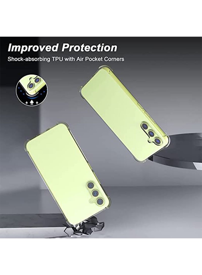 Galaxy A54 5G Case Cover (2023) Clear Transparent with Reinforced Corner Bumper Slim Fit Anti-Scratch Shockproof Flexible TPU Phone Protector for Galaxy A54 5G