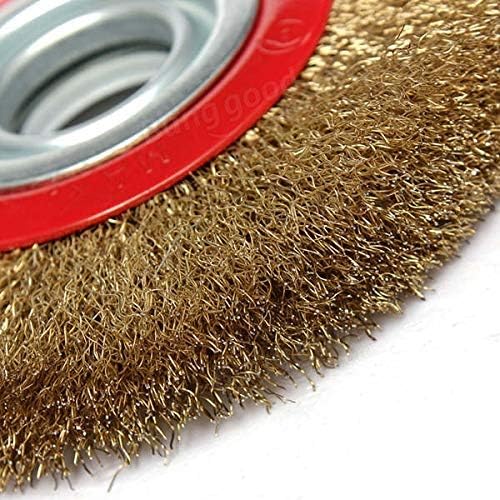 BRUSH HOUSE Brush House 6Inch Steel Wire Wheel Brush with Adaptor Rings for Bench Grinder Rust Removal Surface Preparation Metal Finishing Polishing Engine Parts Tire Cleaning Tool - Image 3