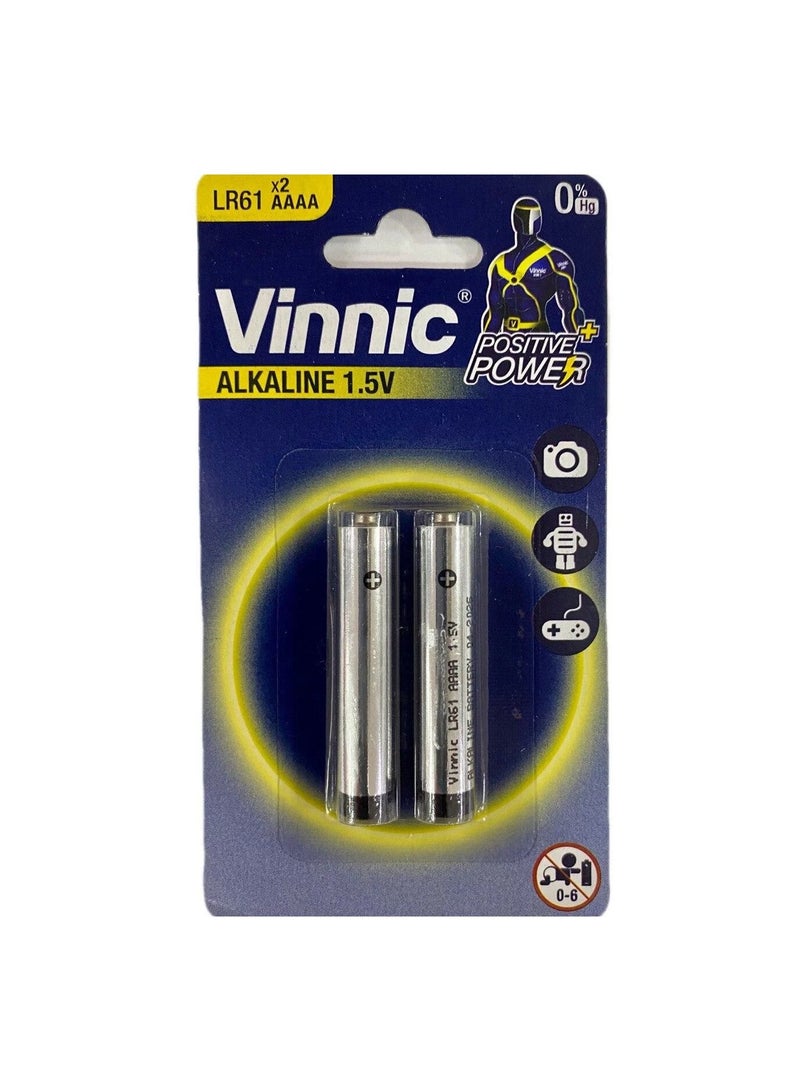 LR61/AAAA Vinnic Positive Power 1.5V Alkaline Batteries - One Card