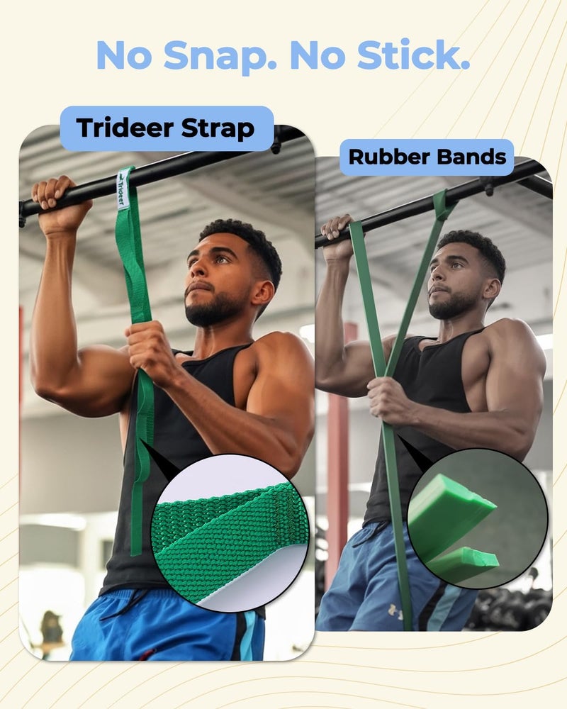 Trideer حزام تمدد اليوغا للعلاج الطبيعي، 10 حلقات لأحزمة اليوغا للتمدد، حزام تمدد غير مرن للبيلاتس، تمارين، حزام تمدد للنساء والرجال - Image 3