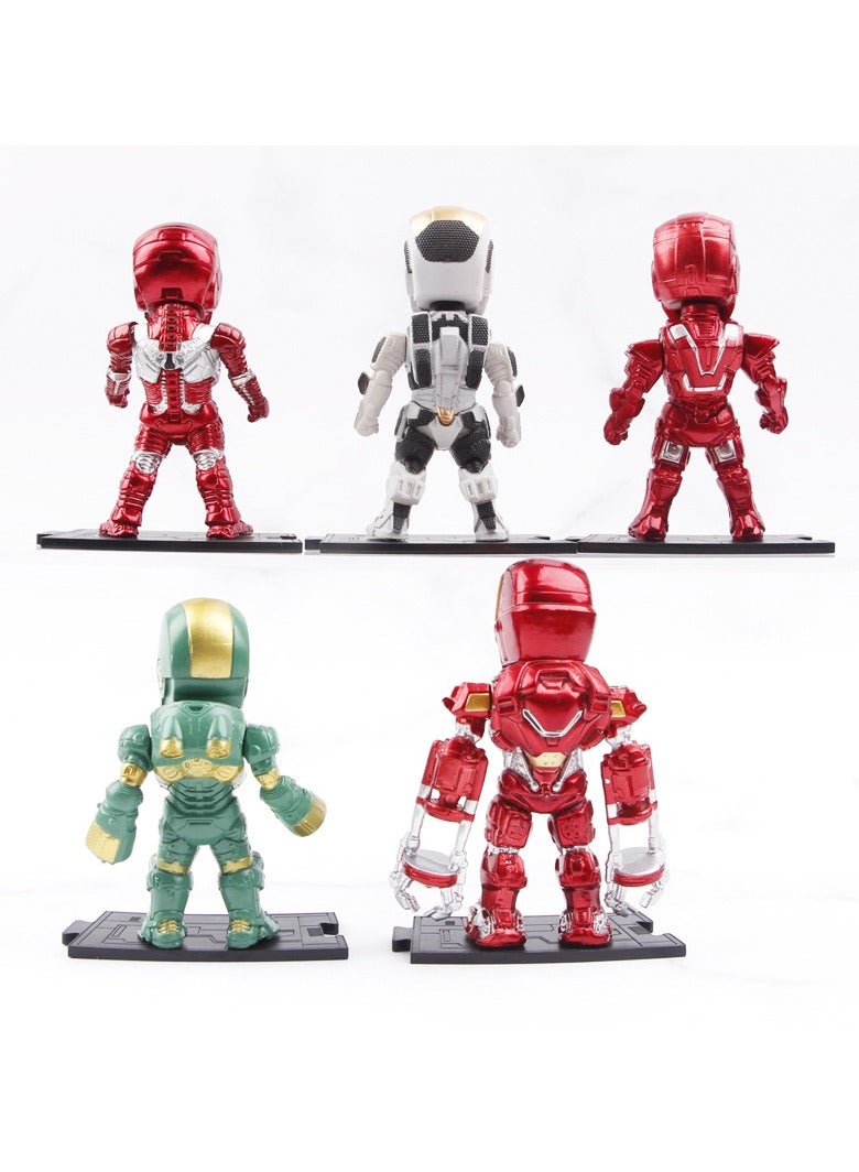 عام "مجموعة تماثيل آيرون مان (5 قطع) - مجسمات تزيين لكعكات أعياد الميلاد، ديكورات طاولة وهدايا مميزة!" - Image 4