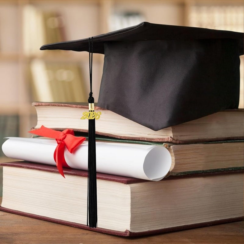 QEYMN شرابة تخرج 2026، شرابة تخرج سوداء، شرابات قبعة التخرج، شرابات 2026 مع قلادة ذهبية لعام 2026 لإكسسوارات وزينة قبعة التخرج لحفلات قبعة الخريجين - Image 4