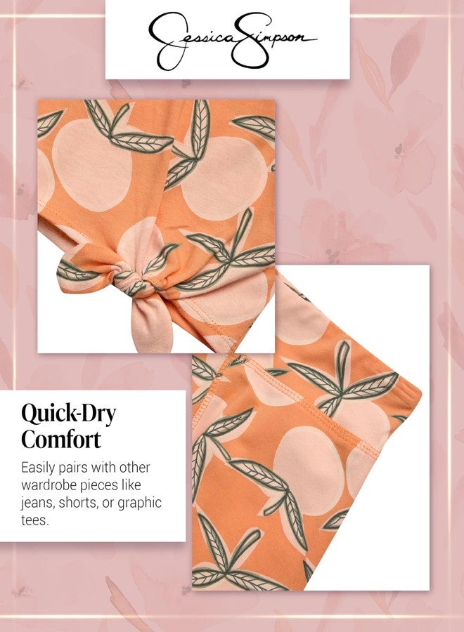 Jessica Simpson Baby Girls Shorts Set - 2 Piece Short Sleeve Top and Matching Cotton Biker Shorts for Infants & Toddlers, Size 3T, Orange - Image 4